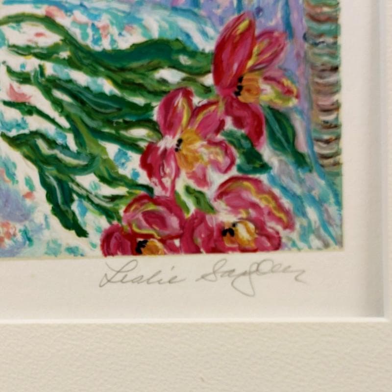 ☆レスリー・セイヤー☆「フラワーファンタジ－」シルクスクリーン　女流画家！