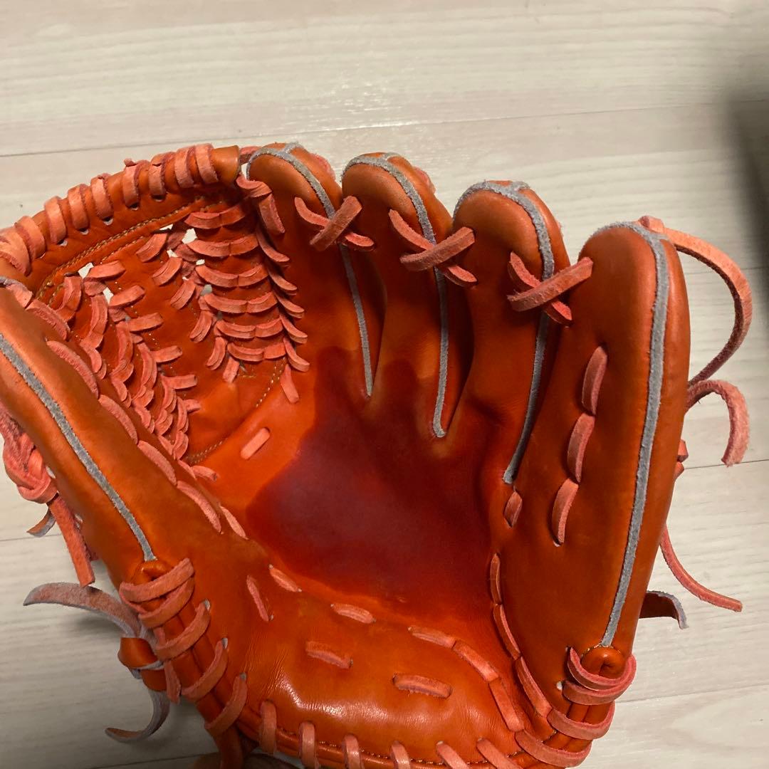 硬式グローブ レッド/オレンジ