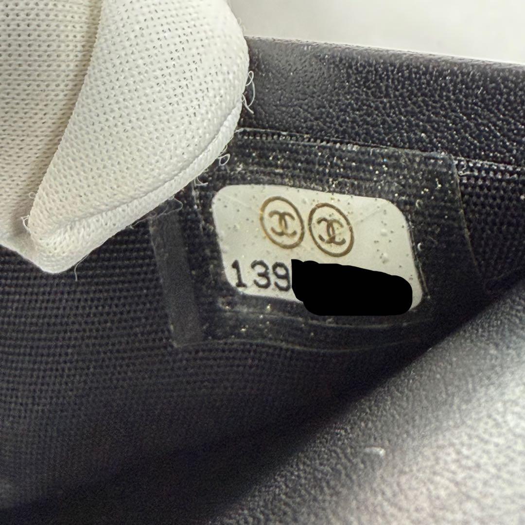 【良品】CHANEL マトラッセ レザー パスポートケース ブラック