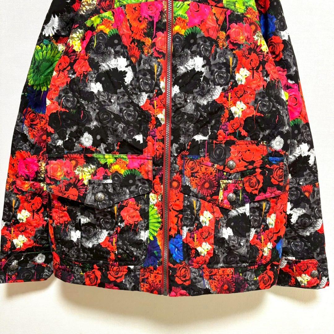 burton スノーボードウェア セットアップ レッド ネイビー M Sバラ柄