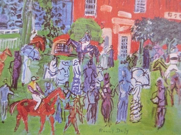 デュフィ、ドーヴィルの競馬場、希少画集画、新品高級額、額装付、状態良好