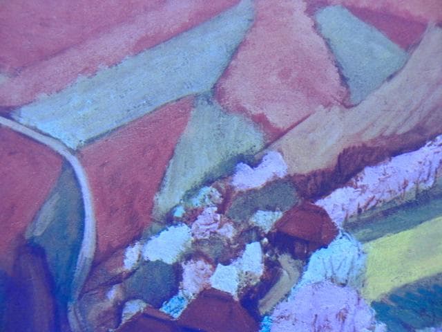 藤島武二、【耕到天】、年代物・希少な画集画、新品高級額 額装付、状態良好