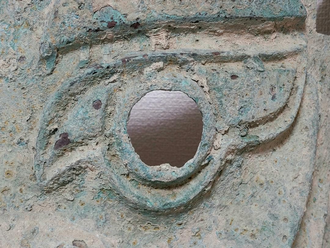 青銅製大型 仮面 神具 夏 商 周時代 横幅約88cm