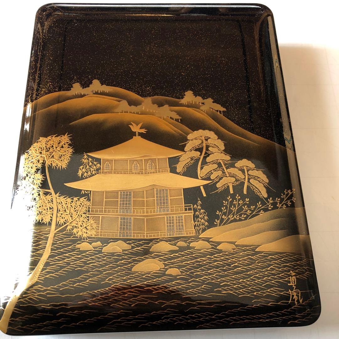 輪島塗り　金閣寺　貞風　硯箱