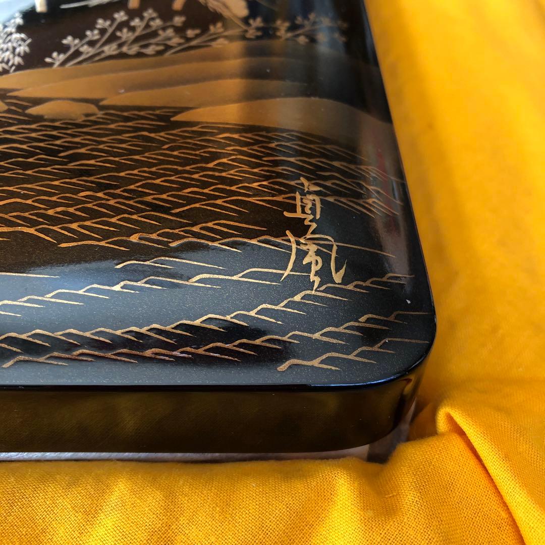 輪島塗り　金閣寺　貞風　硯箱