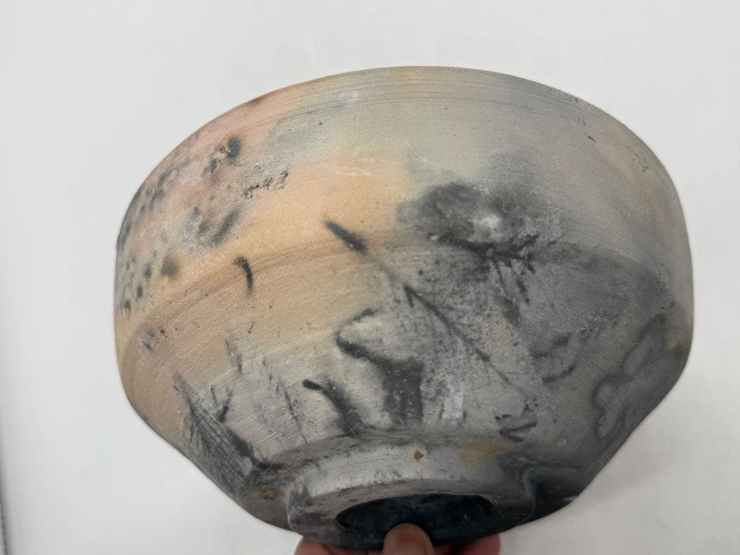 坂田甚内作　灰陶　鉢　葉紋　送料込み250611