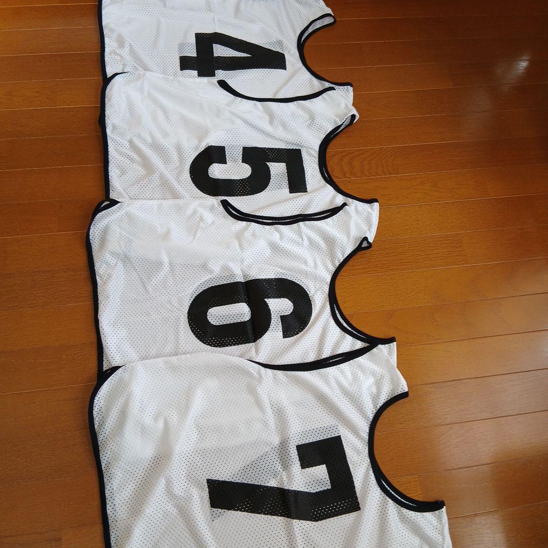 モルテンバスケットジュニアビブス 4～13番 ホワイト とブラック　10枚セット