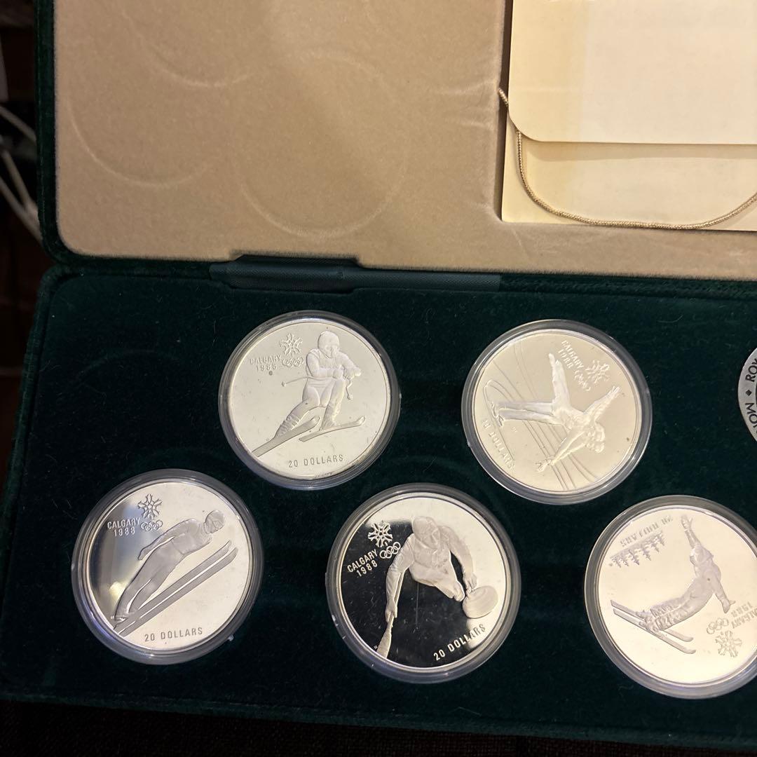 【激レア】カルガリー冬季五輪 20ドル銀貨 10枚セット 証書・大型ケース