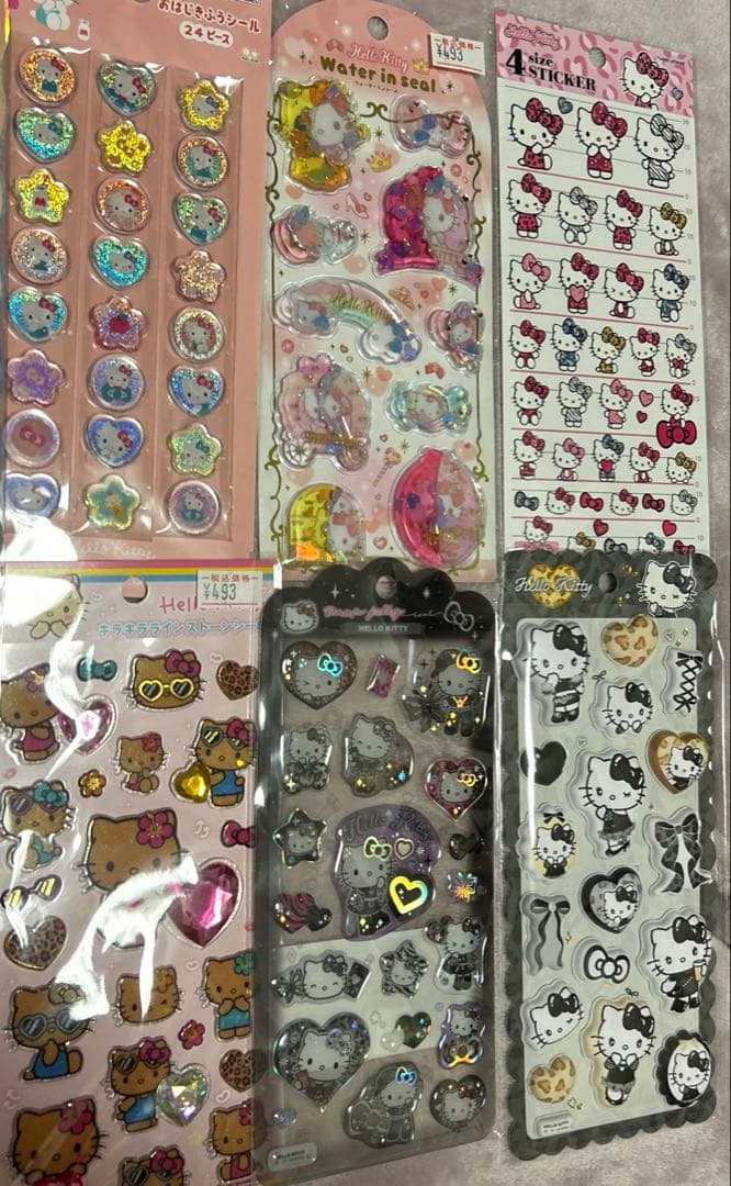 キティちゃん シール 12枚セット コットンパフィ タイル おはじき ウォーター