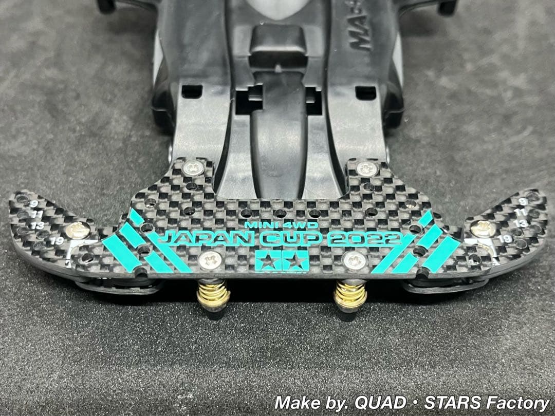 【ミニ四駆・MA用】2軸ATピボットバンパー＋段下げ3mm厚加工　フルカーボン