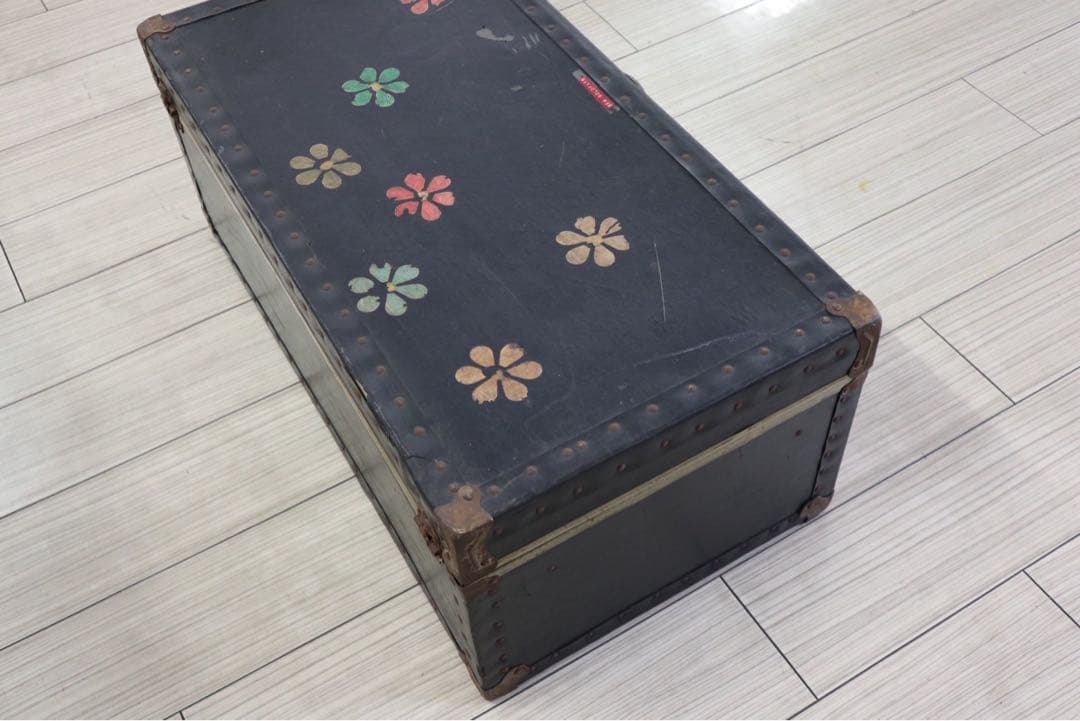アメリカン　ヴィンテージ　家具　収納ボックス　トランク　アンティーク　花柄