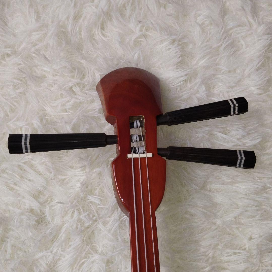 【極美品】沖縄三線 本蛇革 強化張り 花梨 蛇皮 ハードケース 爪