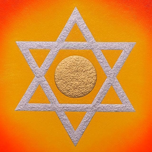 奇跡と開運の兆しとは？☆『ダビデの星』★がんどうあつし油絵画F3額付作者直接出品