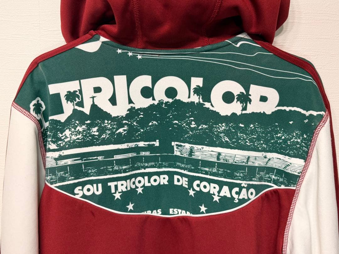 adidas フルジップパーカー 赤白 フルミネンセFC サイズM