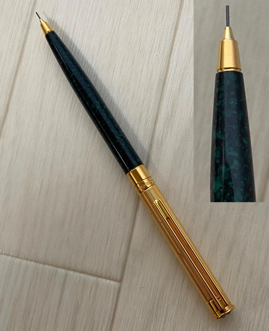 モンブラン マーブル グリーン×ゴールド ノブレス ドゥエ 芯0.5 シャーペン