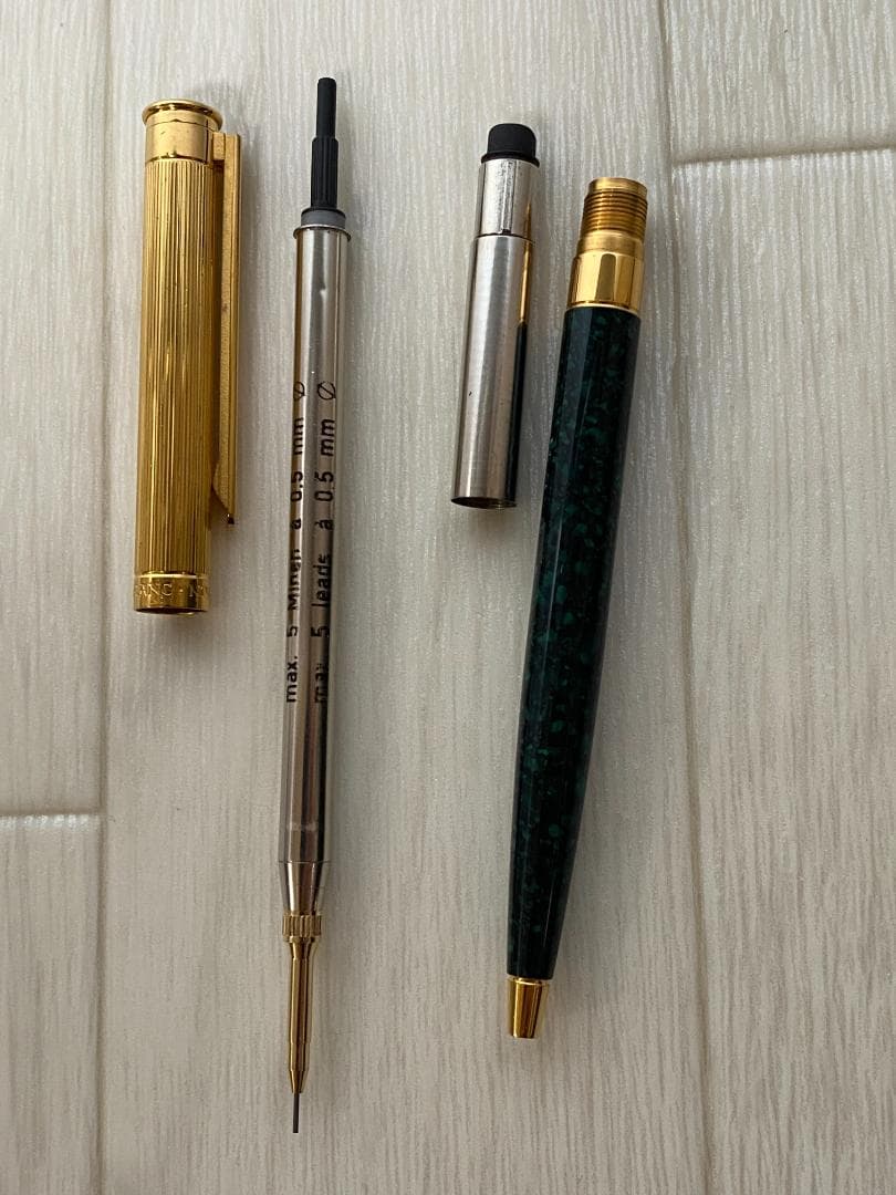 モンブラン マーブル グリーン×ゴールド ノブレス ドゥエ 芯0.5 シャーペン