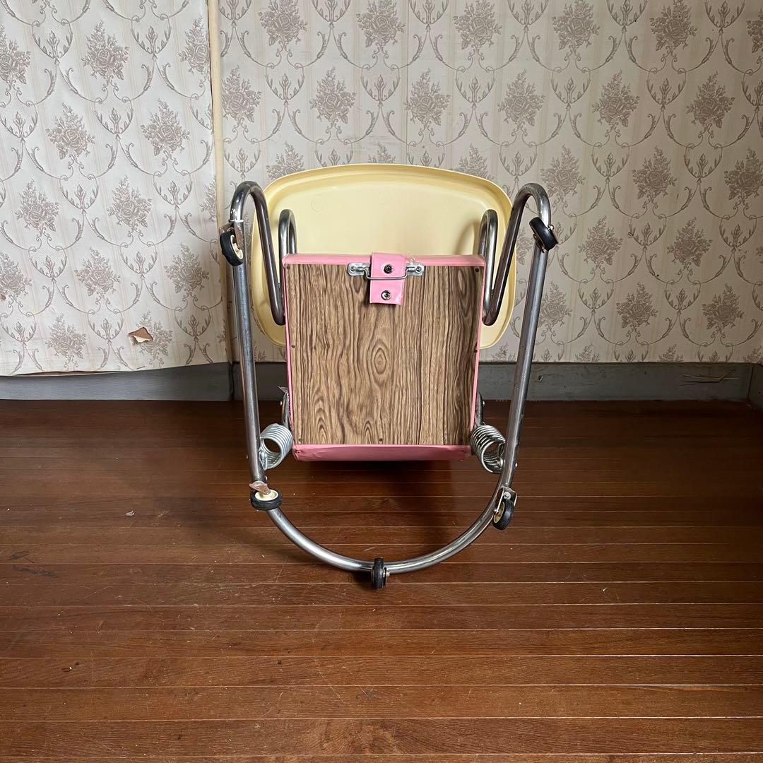 【アンティーク】昭和レトロ アイアンフレーム ベビーチェア お食事椅子 古道具