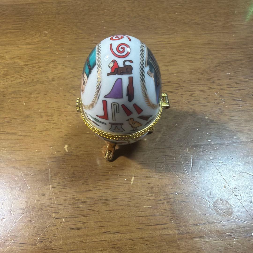 レア　エジプト風陶器製卵型オブジェ　海外製　　ヴィンテージ　アンティーク
