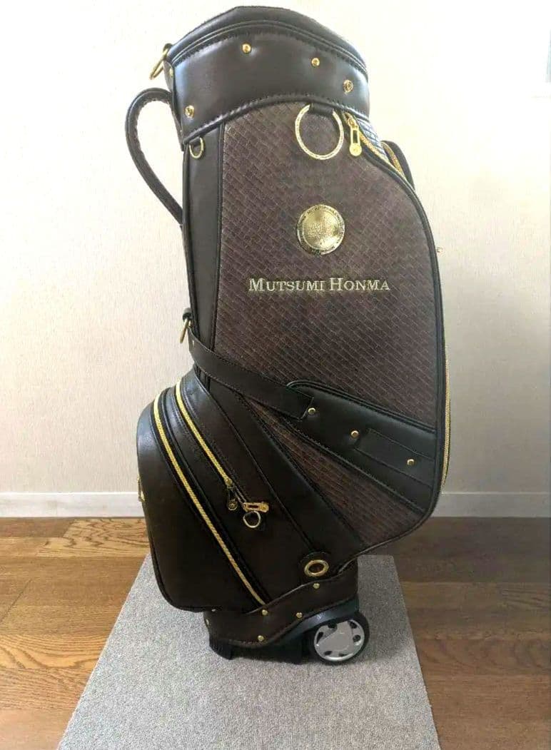 Mutsumi Honma キャディバッグ ブラウン/ゴールド