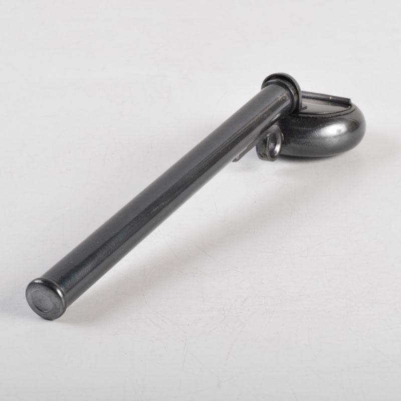 時代提げ物　書道具　古銅　華石作　丸壺矢立　筆付　C　8873