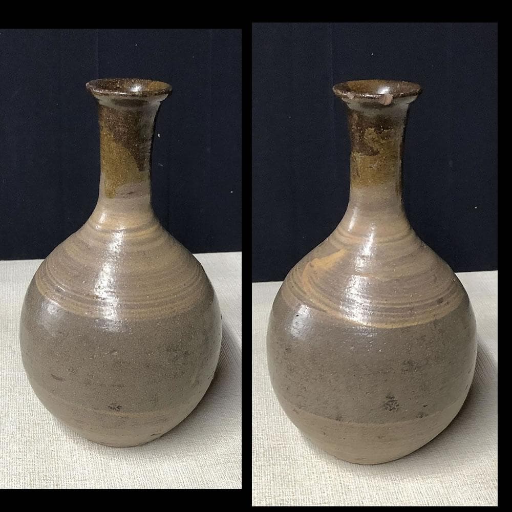 e1193 現川焼 刷毛目徳利 初期現川焼 花入