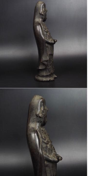 送料無料　江戸時代　古銅製観音像　高さ30ｃｍ