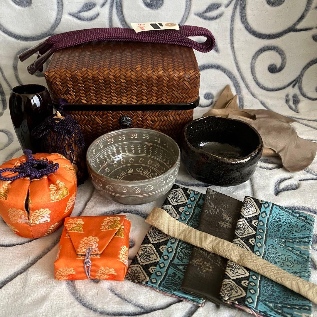 茶道具 御所籠一式 共箱