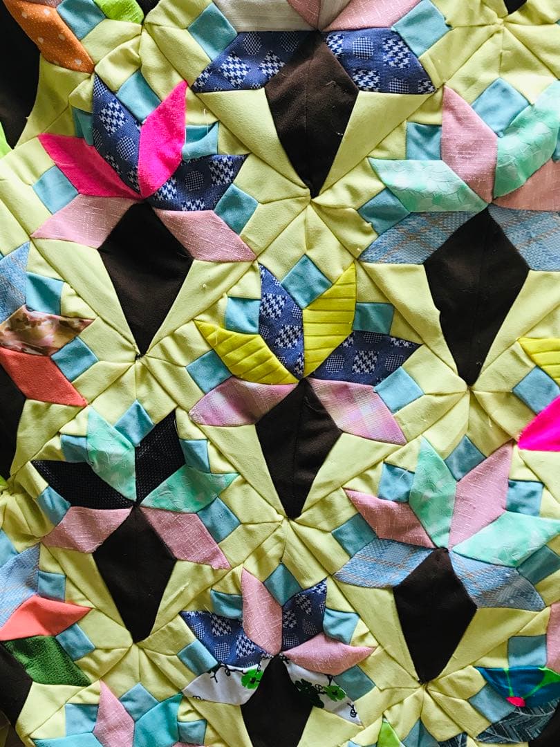 ★ヴィンテージ★ パッチワーク　ベッドカバー　サイケ　ヒッピー　レア！