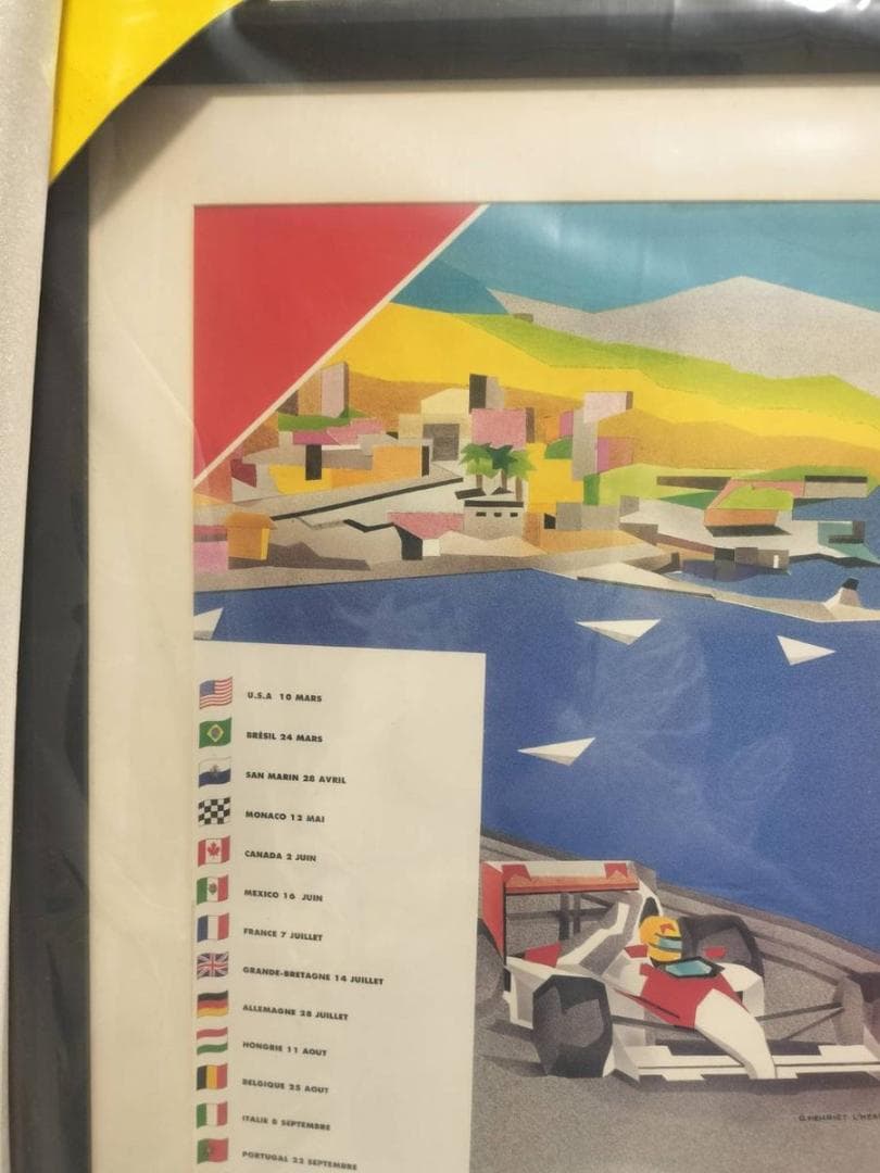 ◆アイルトンセナ F1 モナコGP オフィシャルポスター　1991年