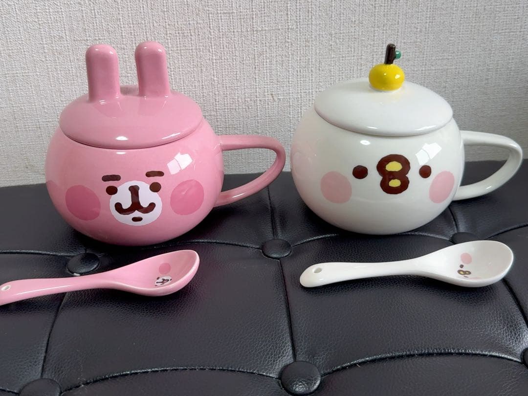 カナヘイの小動物 海外限定 ピスケとうさぎデザインスープカップスプーンセット