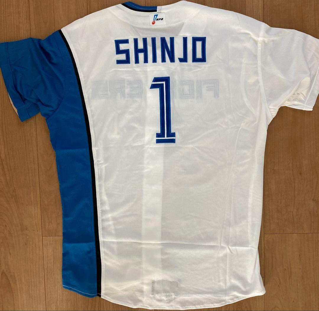 北海道20周年ワッペン付きプロコレクションホームユニフォーム新庄監督 O(XL)