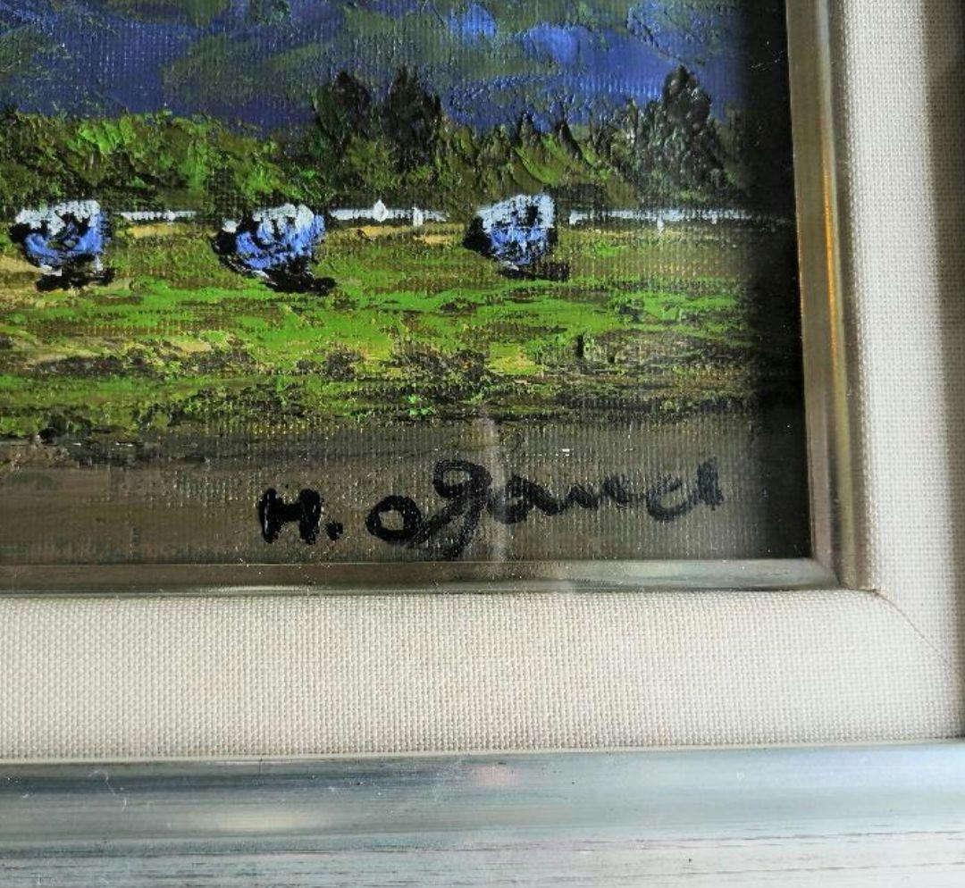 小川久雄 油絵 M4号 鳥海山 風景画