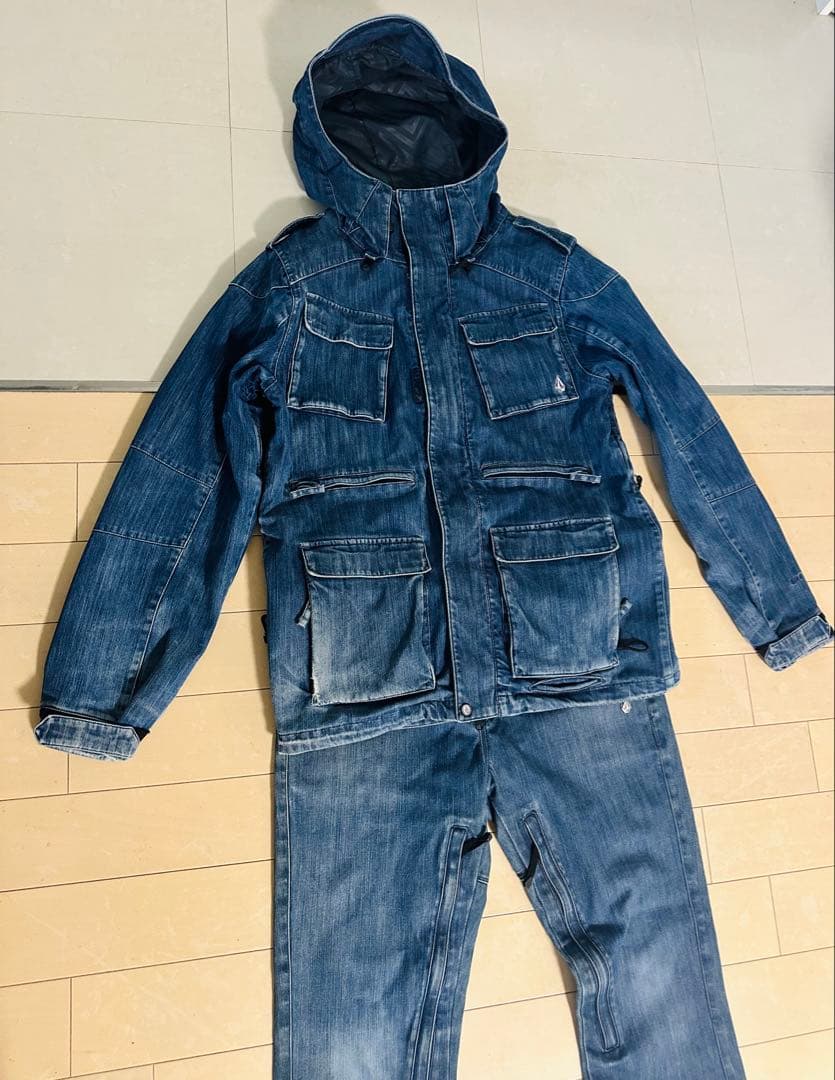 超レア！　VOLCOM スノーボードウェア　リアルデニム　上下セットアップ