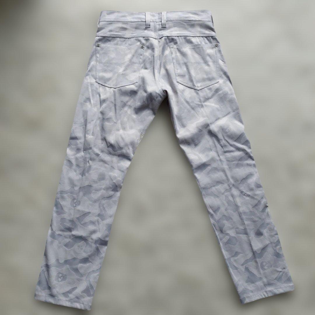 美品✨マークアンドロナ ストレッチパンツ スカル 迷彩 グレー M ゴルフウェア