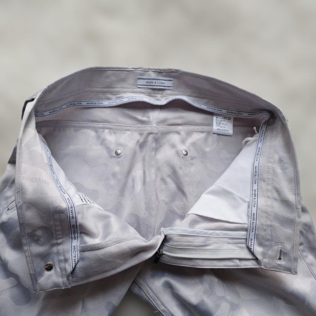 美品✨マークアンドロナ ストレッチパンツ スカル 迷彩 グレー M ゴルフウェア