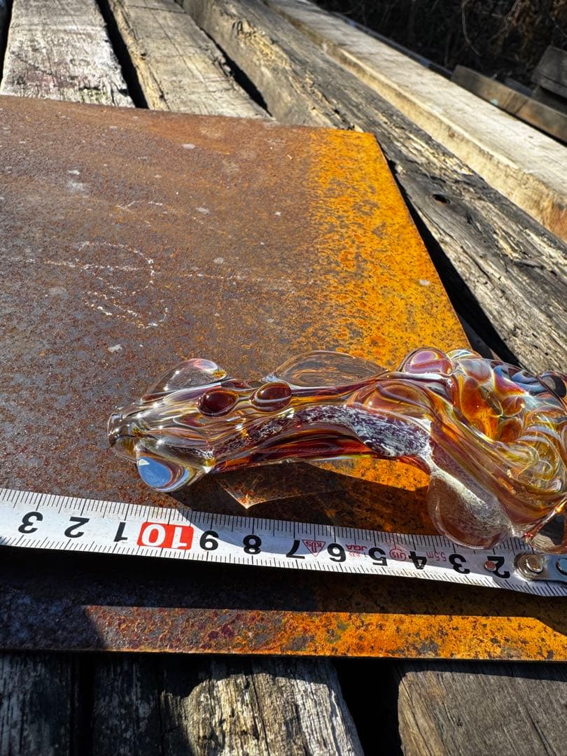 工芸品 Dropped hummer type Amber wood pipe