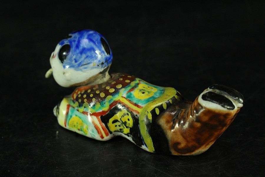 古平戸 唐子 舌出し 首振り 人形 希少 時代物(K-YC456)