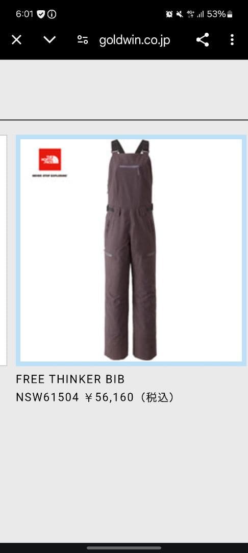 ノースフェイス ビブパンツ　スノーボード　スキーウェア　女性 L