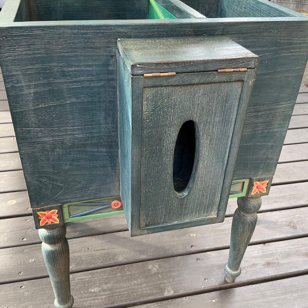 アジアンテイスト　木製収納家具 ソーイングボックス　ティッシュケース