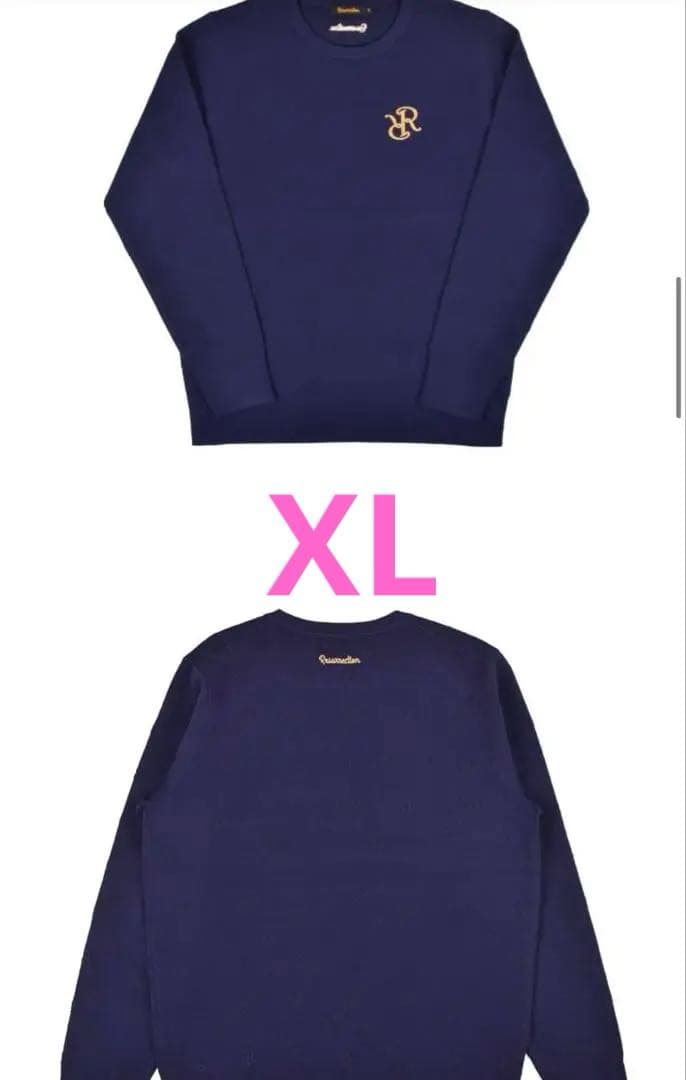 定価1万円以上引き！美品！ロゴモノグラムニットプルオーバー / ネイビー