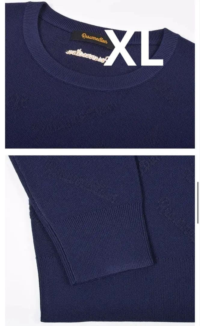 定価1万円以上引き！美品！ロゴモノグラムニットプルオーバー / ネイビー