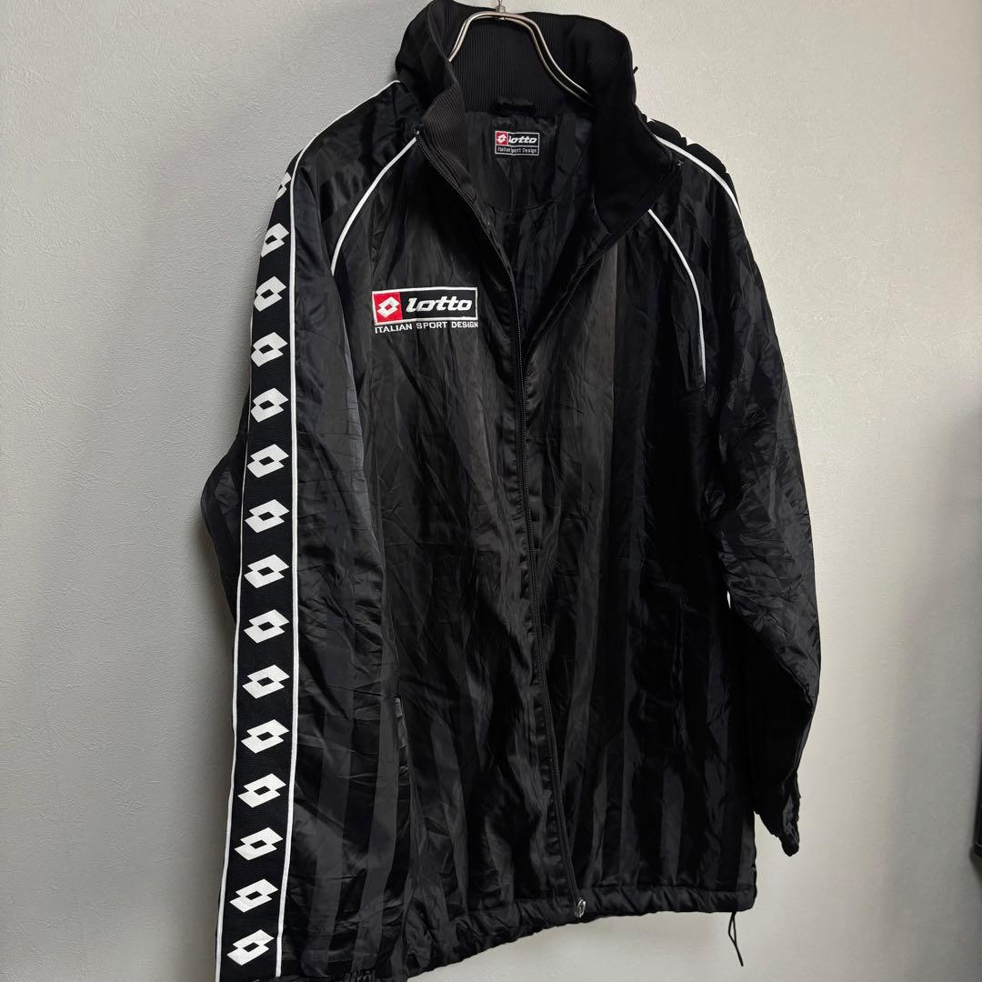 lotto ロット サイドライン ナイロンジャケット コート US M ブラック