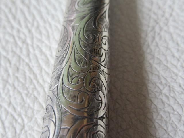 ◆1909年製 イギリス製！総純銀製（925) 唐草模様彫刻 パイプケース