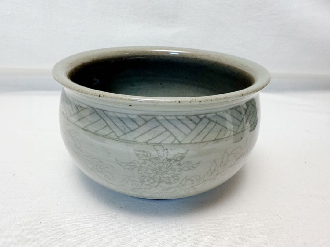 未使用 茶道具 香舟造 牡丹唐草文 皆具 杓立て 建水 蓋置 水指 共箱