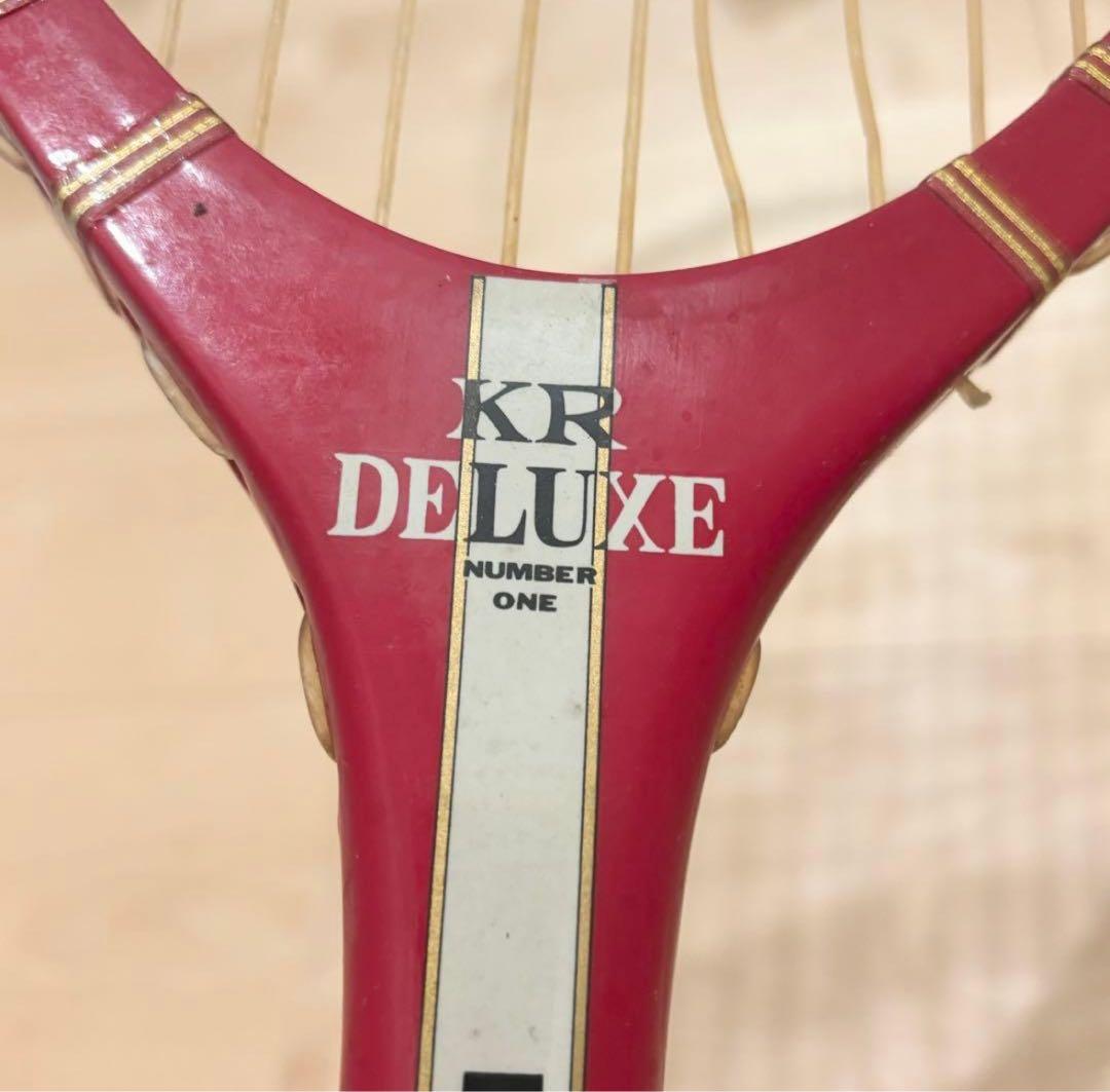 KAWASAKI KR DELUX NUMBER ONE 木製テニスラケット 赤