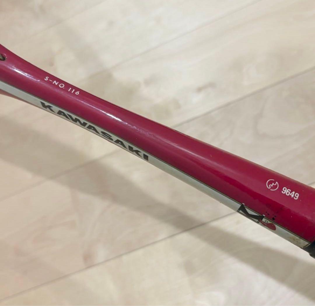 KAWASAKI KR DELUX NUMBER ONE 木製テニスラケット 赤