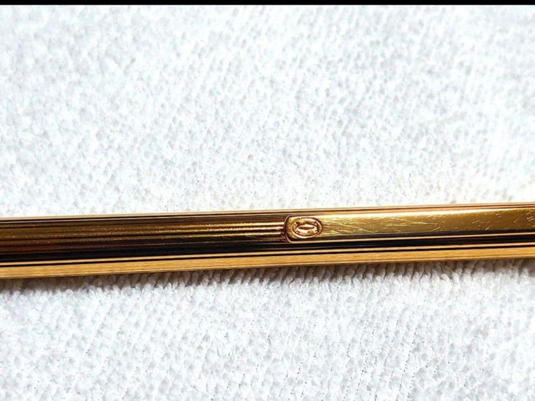 【美品】 カルティエ ボールペン マスト ドゥカルティエ ストライプ柄