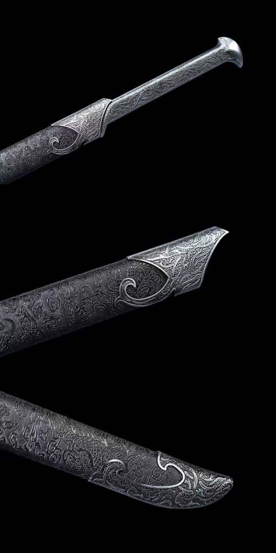 『精霊王』ブルー焼き 古兵器 武具　刀装具　日本刀　模造刀 居合刀