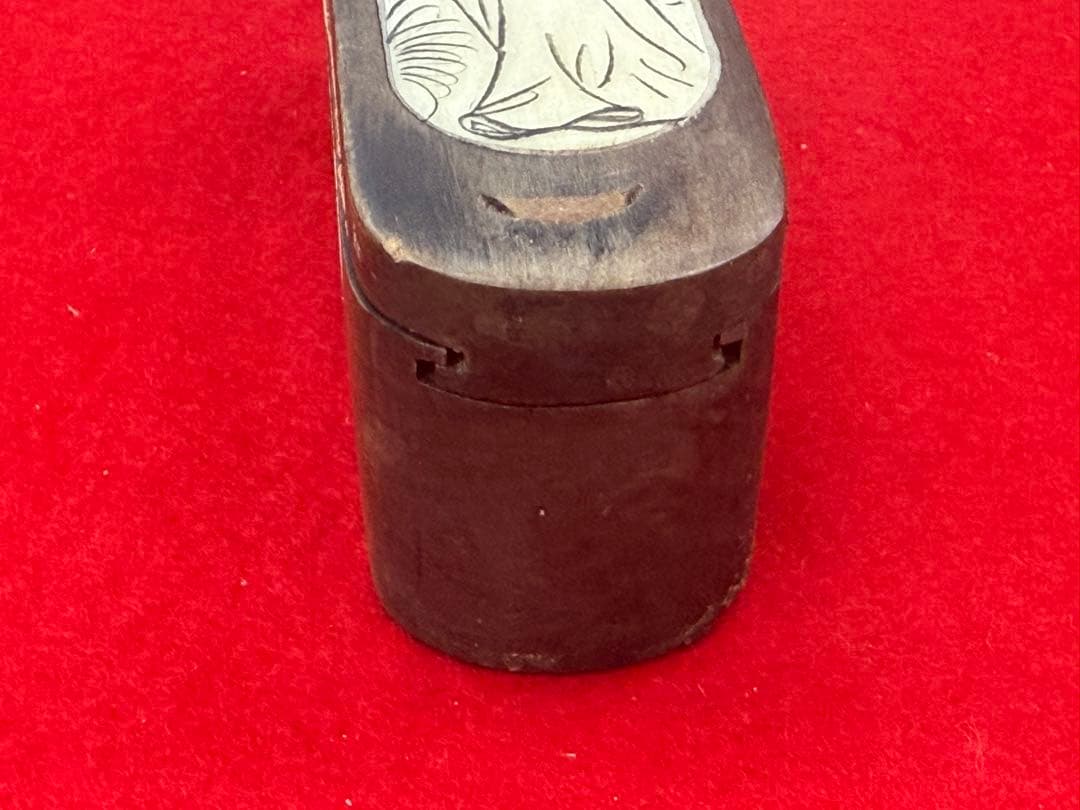 中国　木製　美人　漢詩紋入れ　ケース　送料込み260111