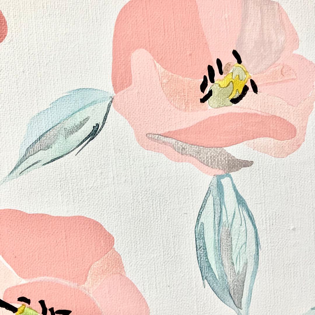 花柄アクリル絵画 大きめF10号キャンバス＊植物　インテリア　原画